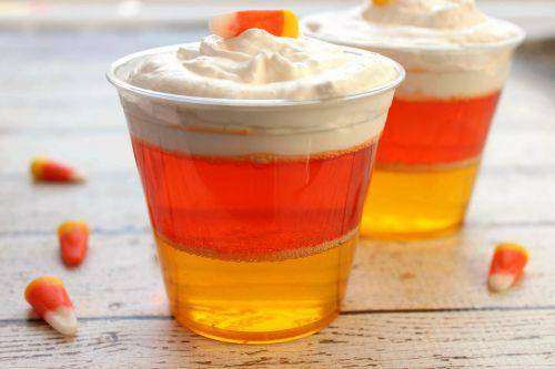 Halloween Desserts - Candy Corn Jello Cups