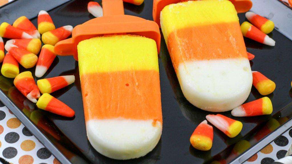 CAndy Corn Yogurt Pops