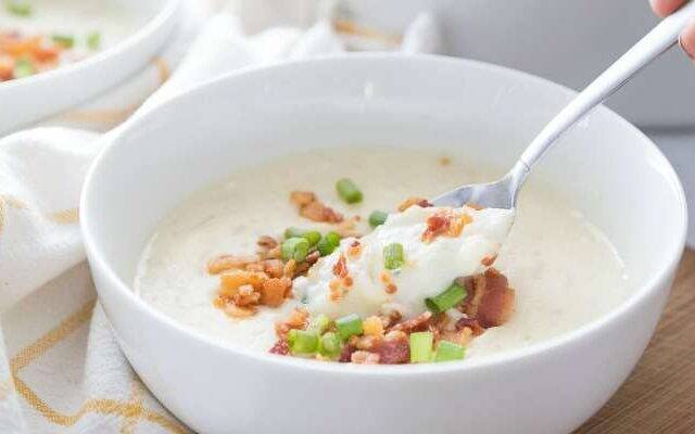 Crock Pot Hash Brown Potato Soup Recipe Featured