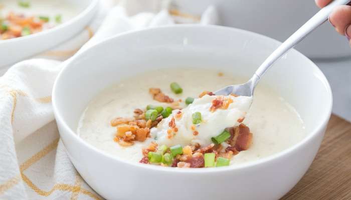 Crock Pot Hash Brown Potato Soup Recipe Featured