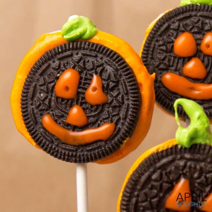 Halloween Desserts - Oreo Pumpkins - April Golightly