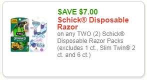 Schick Razors Coupons | Schick Hydro Silk, Schick Intuition Cheap Sales
