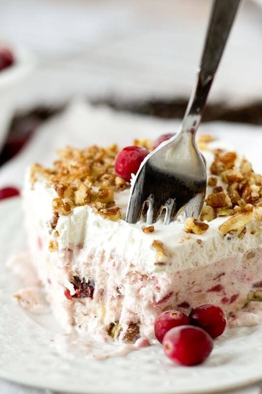 Easy Thanksgiving Desserts - Frosted Cranberry Dessert 