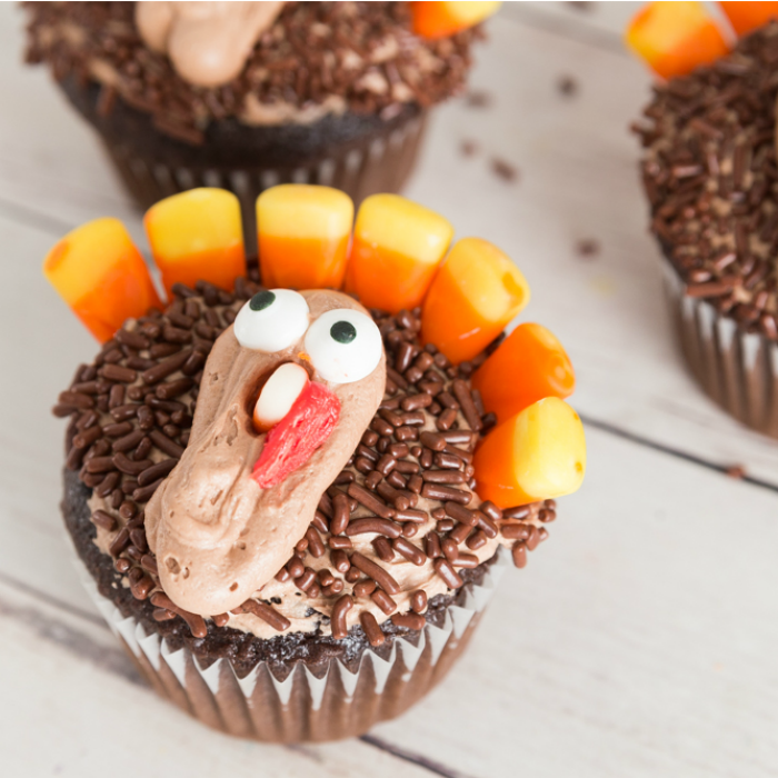 Thanksgiving Dessert Recipe - Turkey Cupcakes 