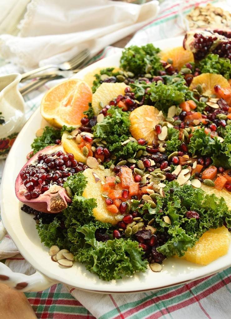 Thanksgiving Recipes - Fall Harvest kale Salad 