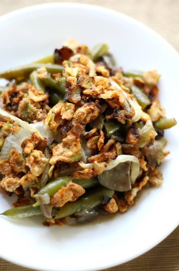 Make Ahead Recipes for Thanksgiving - Vegan Green Bean Casserole 