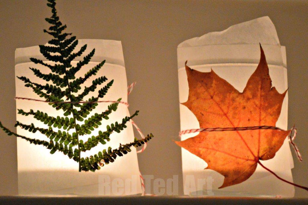Thanksgiving Home Decor Craft for Kids - Leaf Lanterns 