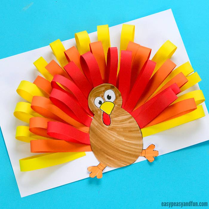 Easy Turkey Crafts for Kids - Turkey Strips Print 