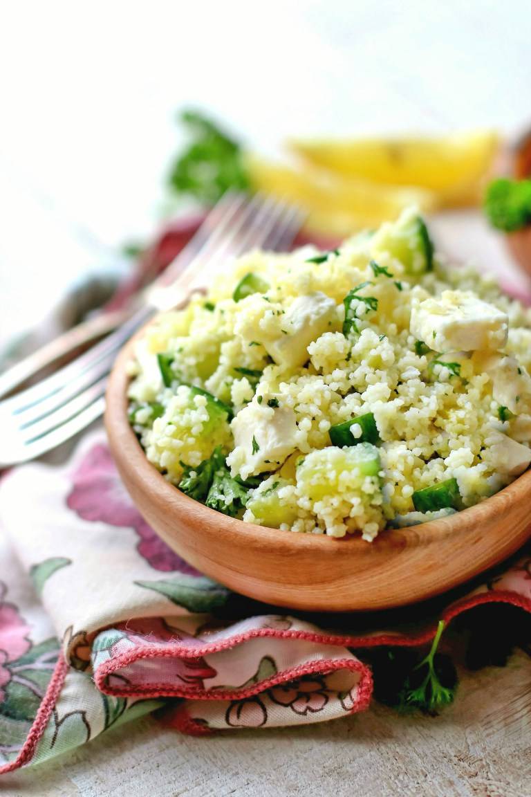Make Ahead Thanksgiving Recipes - Couscous Lemon Feta 