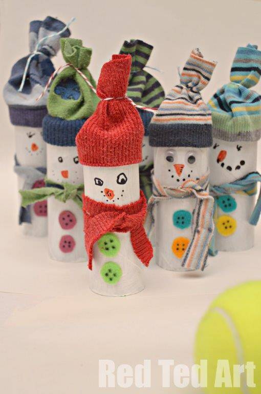 Christmas Tin Can Bowling - Red Ted Art - Kids Crafts