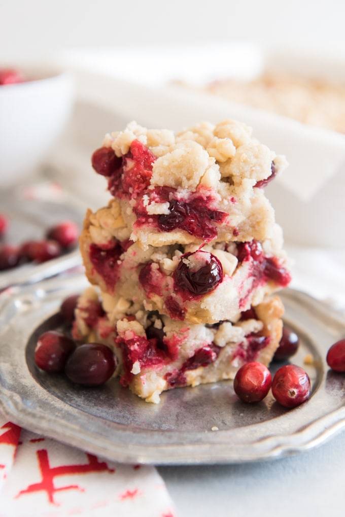 Thanksgiving Desserts - Cranberry Shortbread Bars 