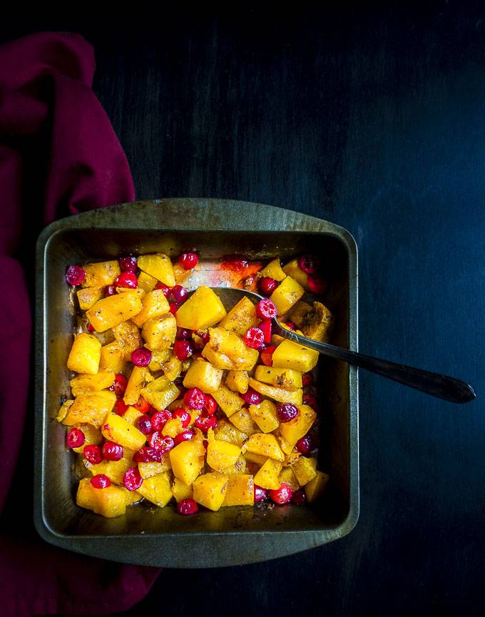 Thanksgiving Potluck - Cranberry Roasted Butternut Squash