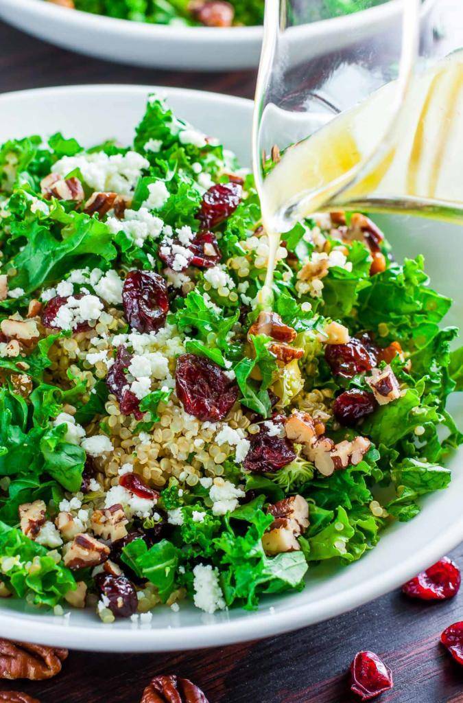 Thanksgiving Salads - Kale Cranberry Salad