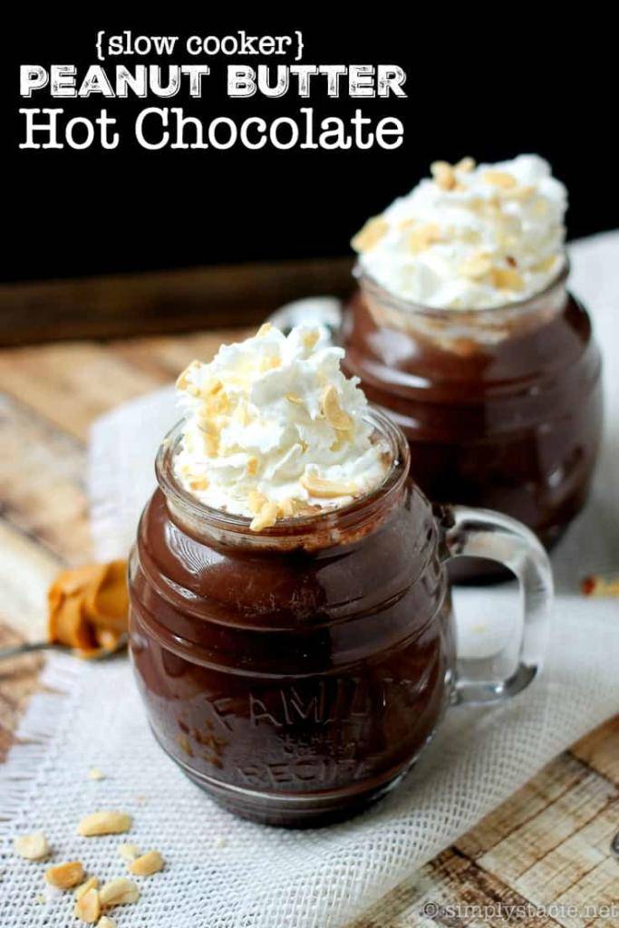 Easy Slow Cooker Cocoa Recipes - Peanut Butter Hot Chocolate