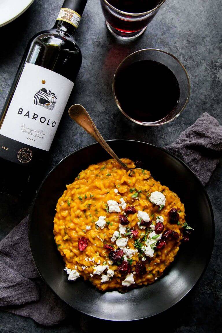 Thanksgiving Make Ahead Recipes - Pumpkin Risotto with Goat Cheese & Dried Cranberries
