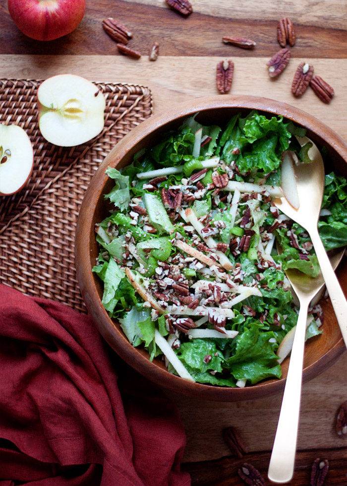 Simple Thanksgiving Salads - Simple Fall Salad with Apples and Pecans