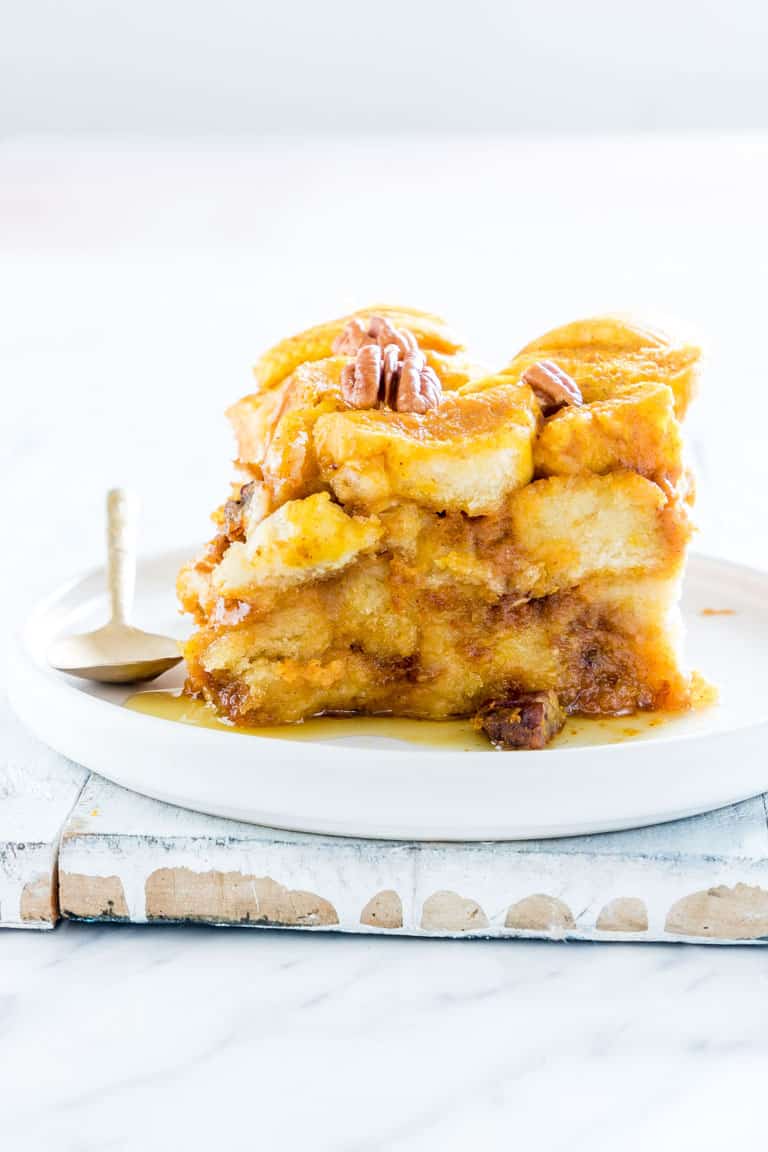 Thanksgiving Pumpkin Dessert - Pumpkin Bread Pudding 