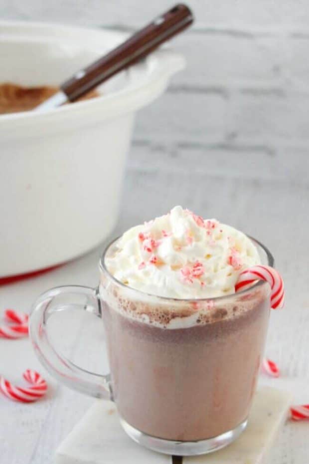 Slow Cooker Hot Chocolate - Peppermint Hot Cocoa