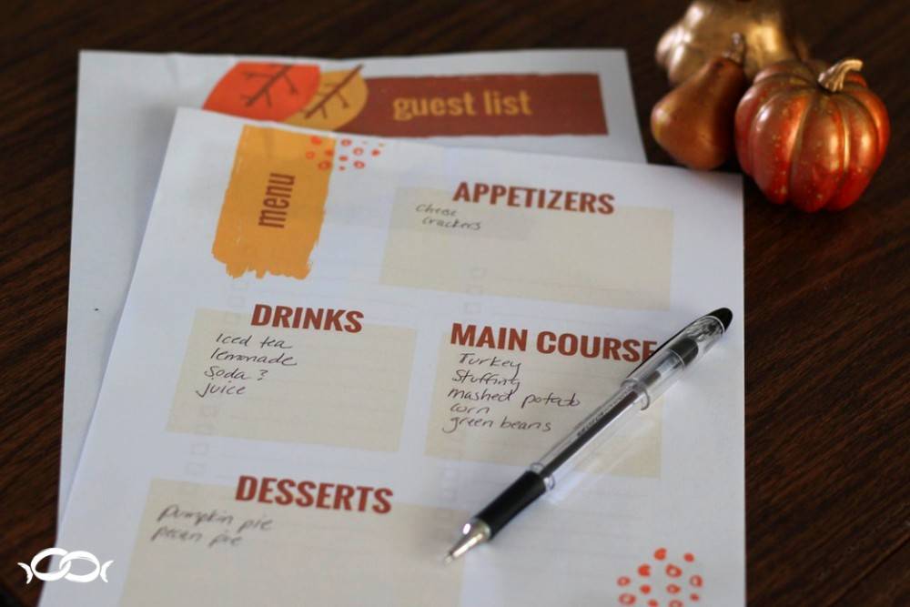 Organizing Thanksgiving Printable 