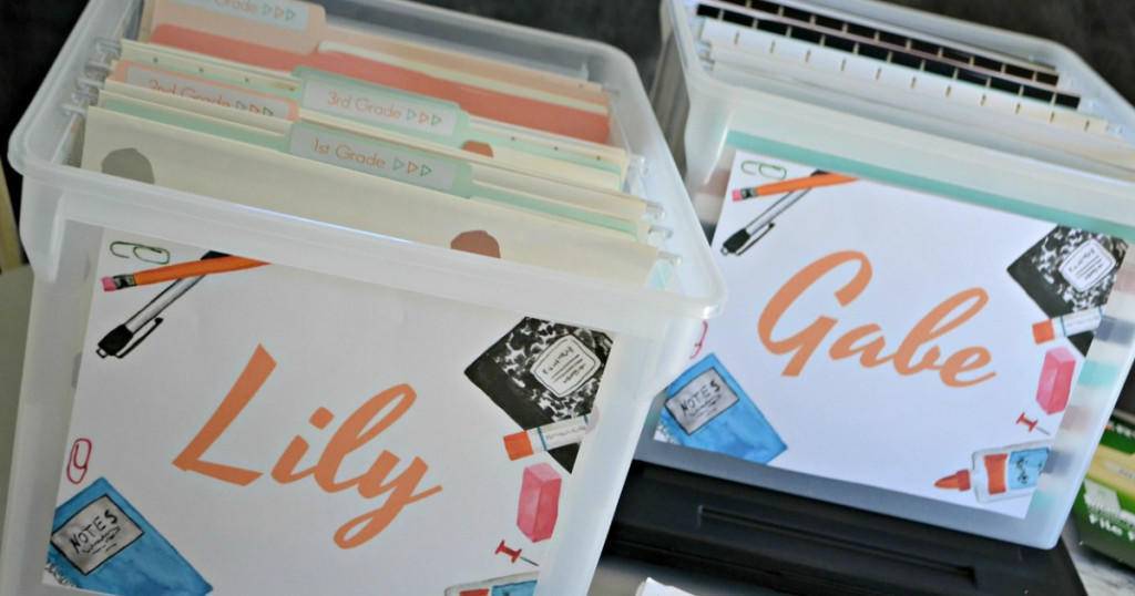 School paper organizing printables