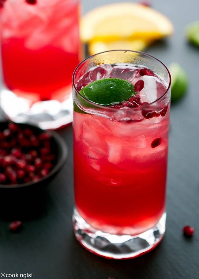 pomegranate holiday drinks