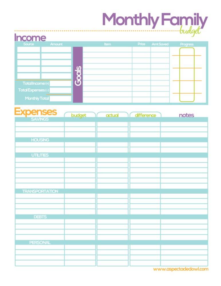 vacation budget printable