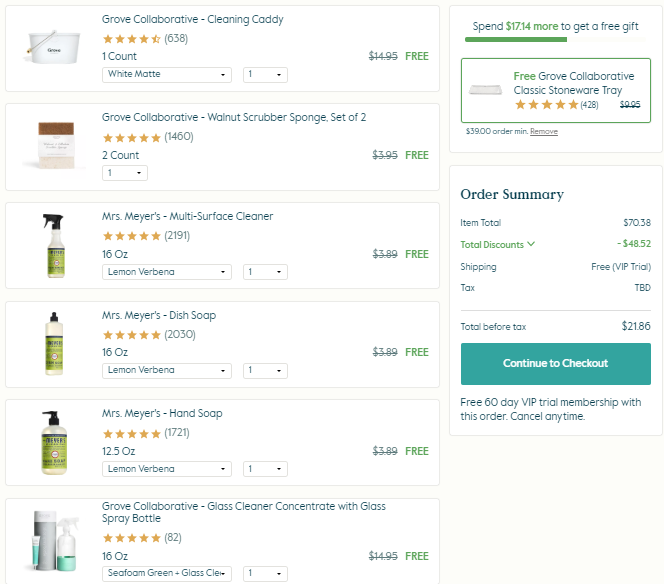 HOT! Free Mrs. Meyer's Cleaners Set with $20 Purchase!