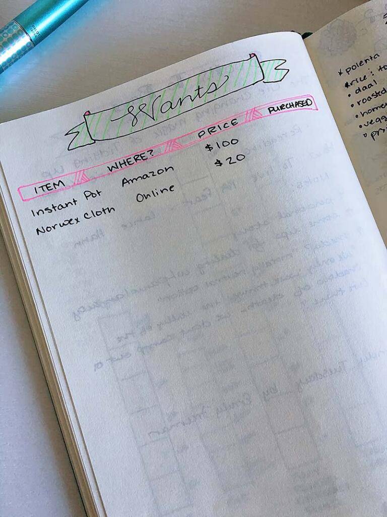 Bullet Journal Page Ideas