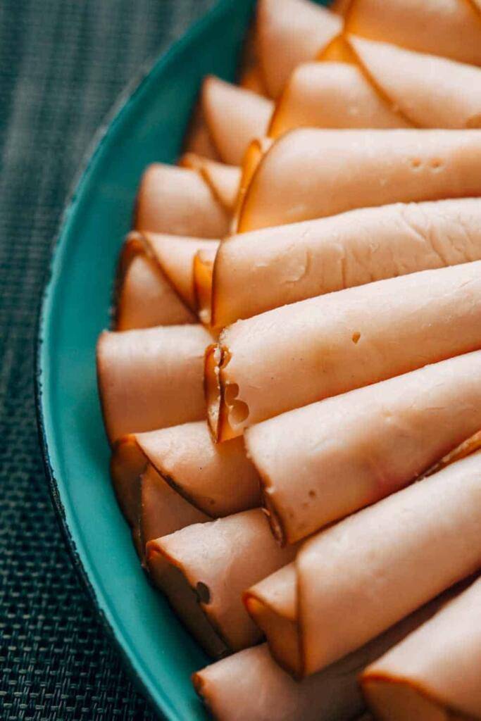 turkey rolls that are keto friendly on plate 