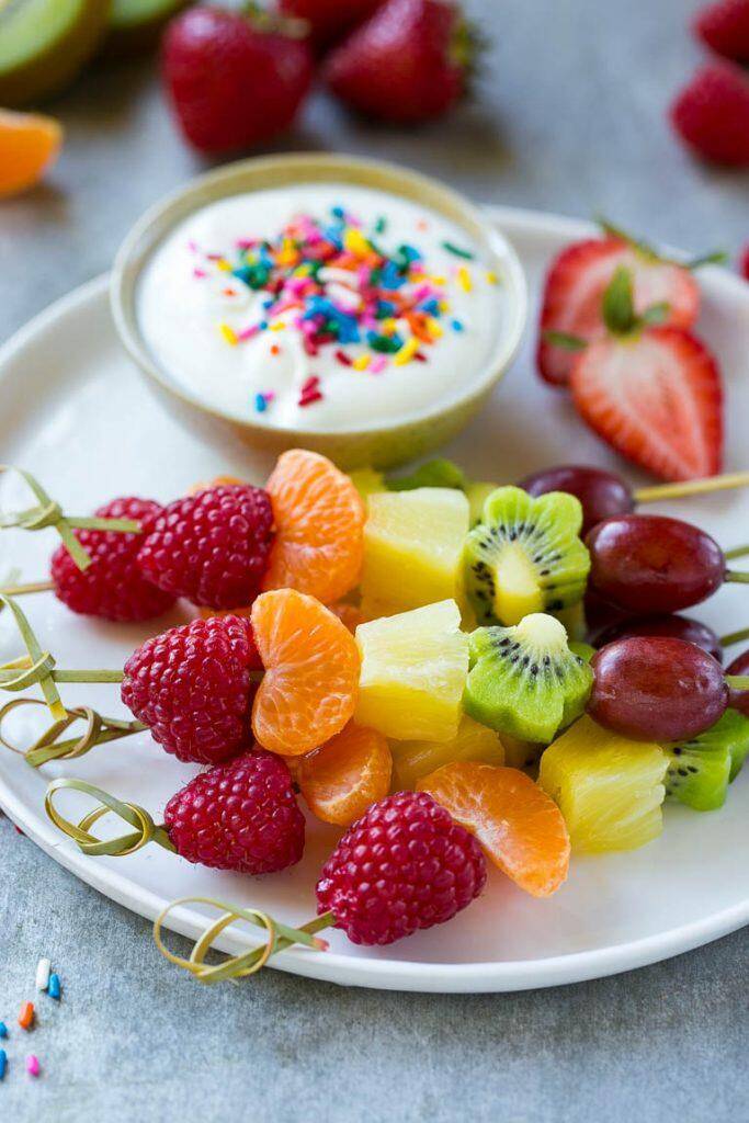 Fruit Kabobs St. Patrick's Day Breakfast Ideas