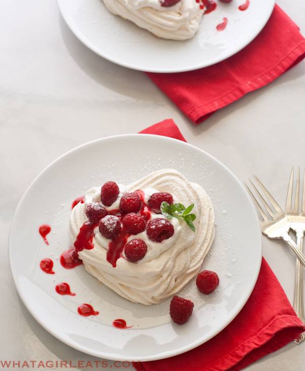 delicate meringue valentine dessert
