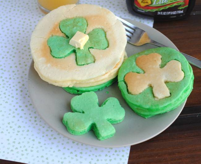 Shamrock Pancakes St. Patrick's Day Breakfast Ideas
