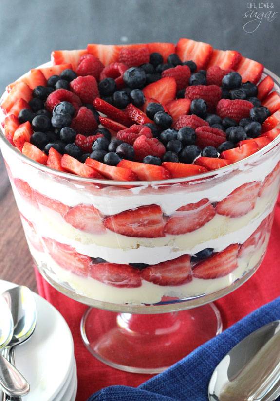 fruit trifle dessert for valentines day