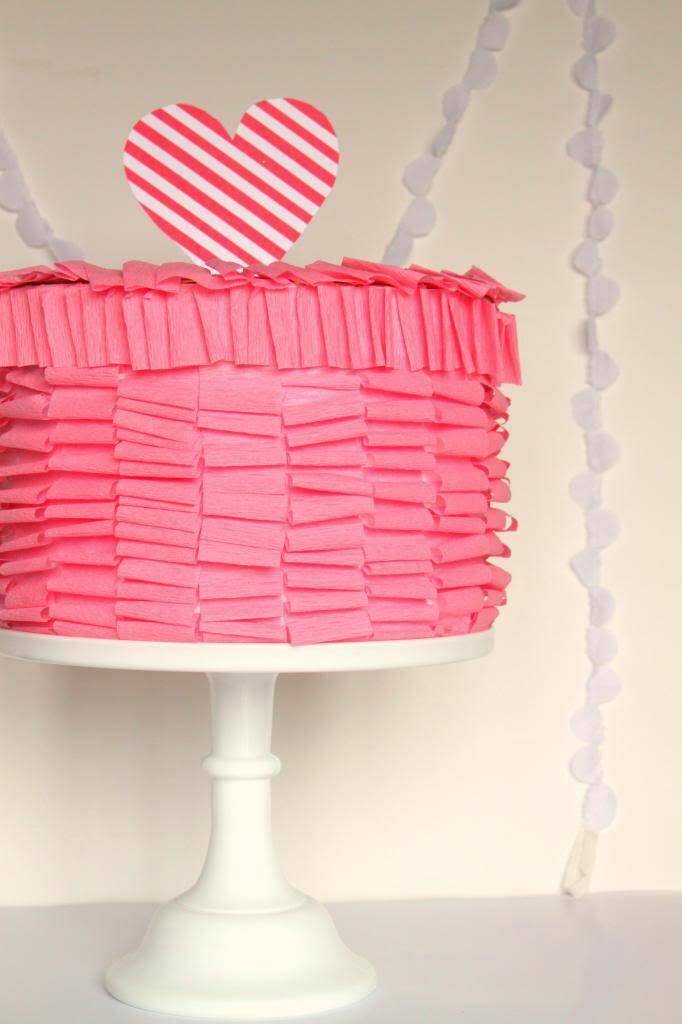 easy ruffle cake box valentine box 