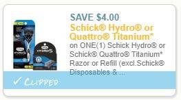 Schick Razors Coupons | Schick Hydro Silk, Schick Intuition Cheap Sales