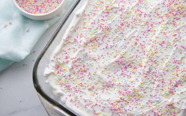 Easter Poke Cake with Sprinkles