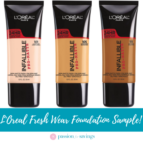 Free L'Oreal Fresh Wear Foundation Sample