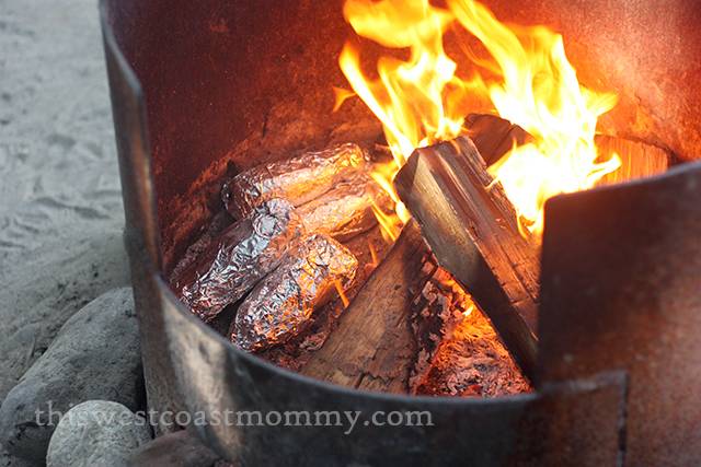 Sweet Potatoes on campfire
