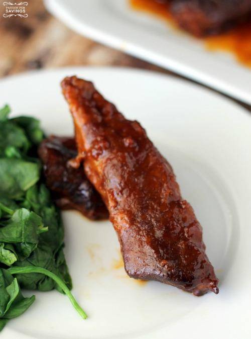 crockpot ribs on a plate for summer cookout