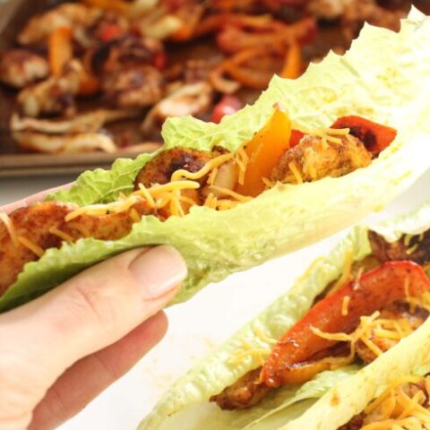 Lettuce Wrapped Sheet Pan Fajitas with Homemade Fajita Seasoning