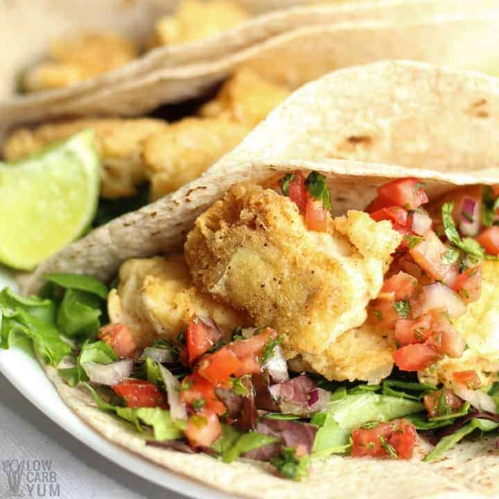 fish tacos on plate 
