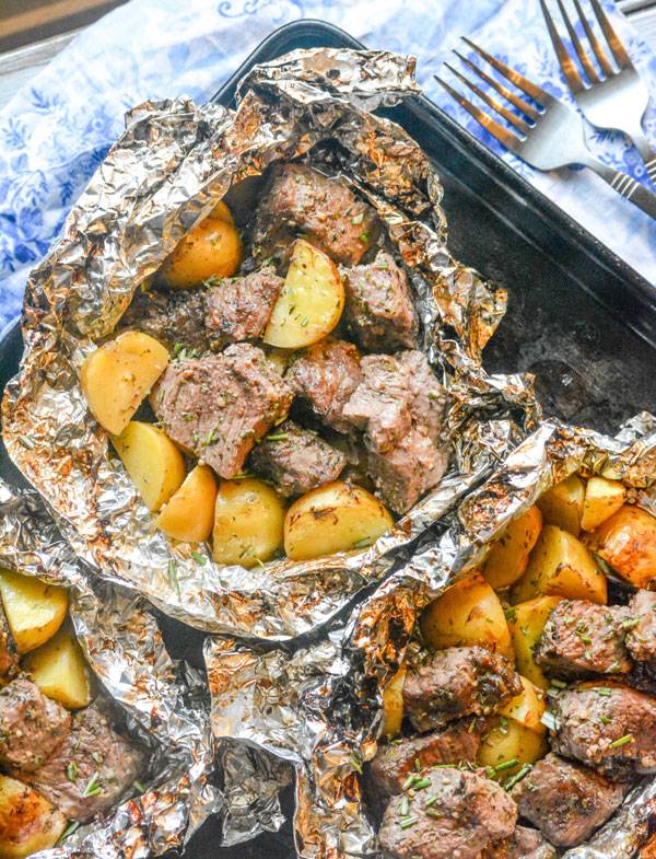 steak and potato foil packet dinner 