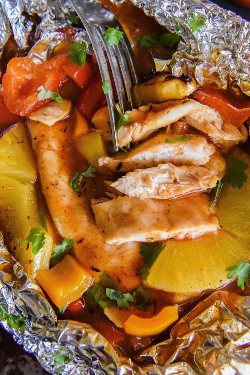 Pineapple chicken foil packet 