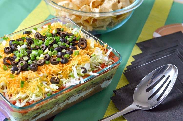 7 layer dip in a bowl