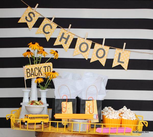 yellow themed back to school party 