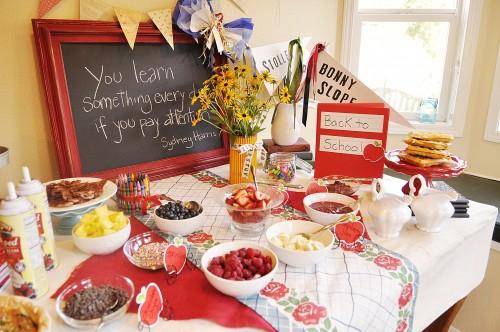 neighborhood back to school party table 