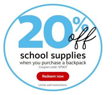 Staples Back to School! 20% Off &amp; $5 Off Coupons!