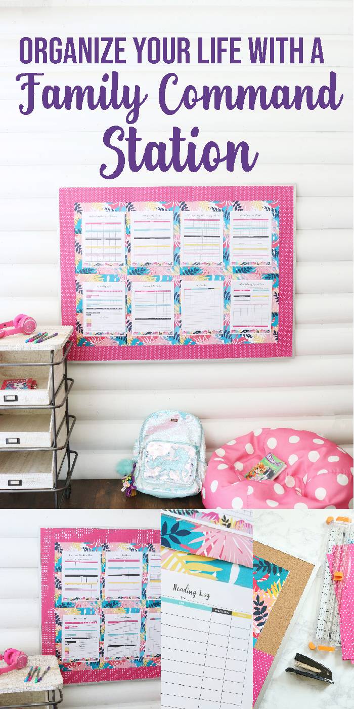 Whip up this family command center for your back to school needs. A back to school command center to keep you on track and organized. #commandcenter #backtoschool #organizing #printable #free #tutorial #howto #guide #commandwall Family Command Center