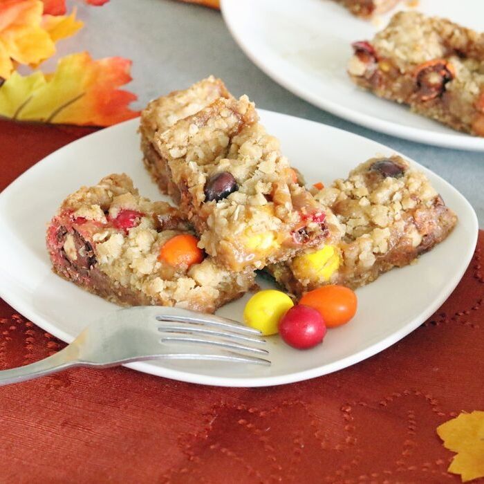 harvest m&m cookie bars