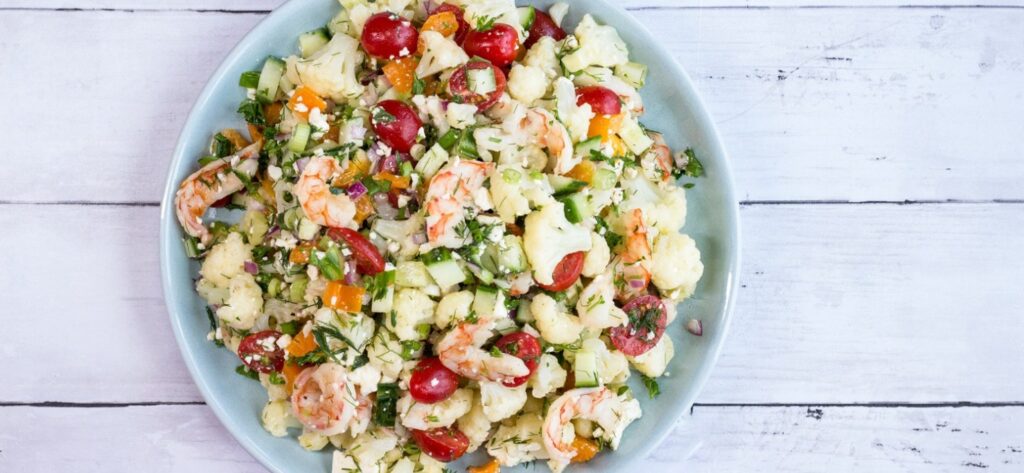 cauliflower shrimp salad